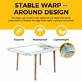 thumbnail image 4 of Aqua Coastal Table Cloths for 6 Foot Rectangle Tables, Nautical Seashells Coral Leaves Stripes Patio Waterproof Elastic Fitted Tablecloths, Washable Rectangular Table Cover for Camping, 4 of 8