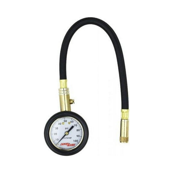 Milton Accu-Gage Dial Tire Pressure Gauge 100 PSI 11 Inch with Straight Air Chuck Heavy Duty