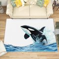 thumbnail image 1 of 3x5 Rug, Killer Whale Door Mat, 3D Marine Life Rug, Sea Ocean Animal Rugs for Entryway, Washable & Non Slip & Soft Low Pile Small Carpet, Indoor Doormat, Killer Whale Home Decor & Gifts, 1 of 7