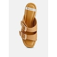 thumbnail image 3 of Sarai Buckle Straps High Block Heel Clogs In Tan, 3 of 4