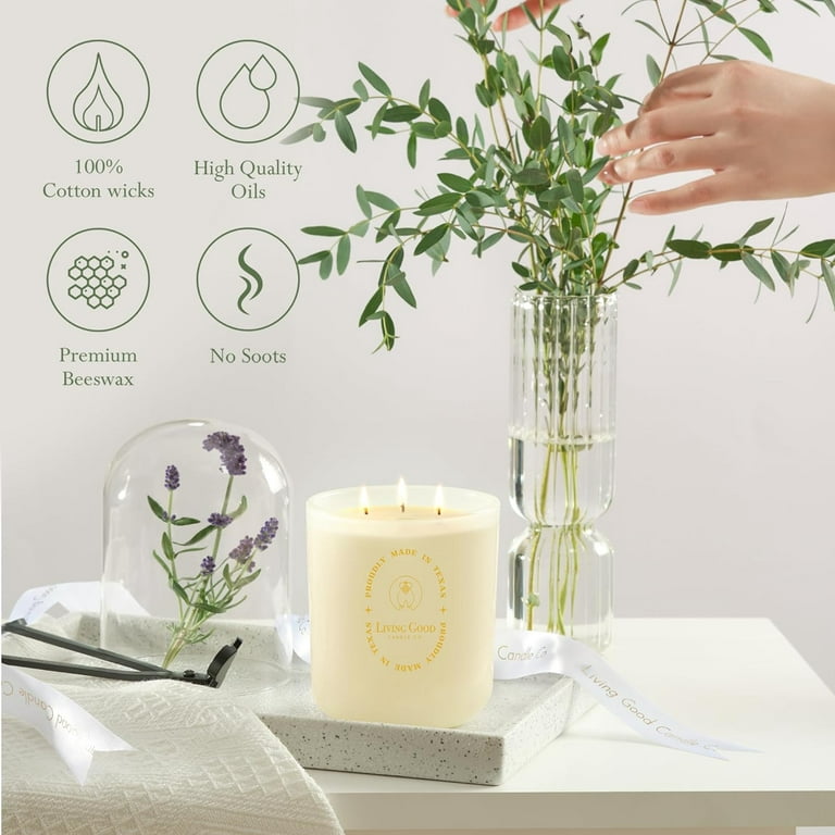 Tranquility Pure Beeswax Candle Jar – 90+ Hours Long Burning Classically  Designed Non-Toxic Scented Candles for Home Decor and Aromatherapy to  Stress