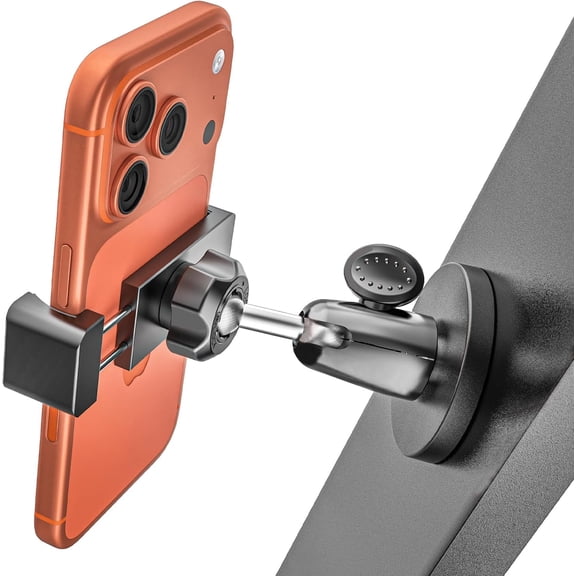 All Metal Magnetic Phone Holder [Strong Magnets] 360° Adjustment Magnetic Phone Mount for Golf Carts, Tractor, Excavator, Bulldozer, Loader, Crane, Forklift, Boat, Fit for iPhone 17 16 15