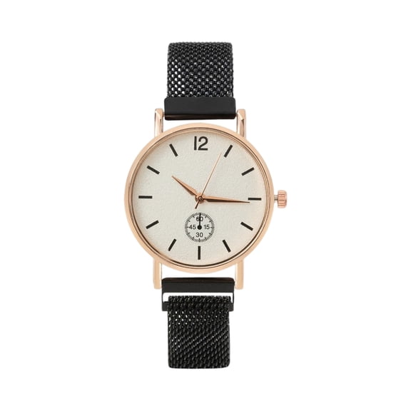 Yungyresw Fashion Watch For Women Minialist Bracelet Band Round Dial Casual Wristwatch Travel Business Stylish Watch Black