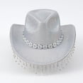 thumbnail image 4 of ROZYARD Cowboy Hats Tassels Crystal Hat Encrusted Rhinestones Hand Beading, 4 of 13