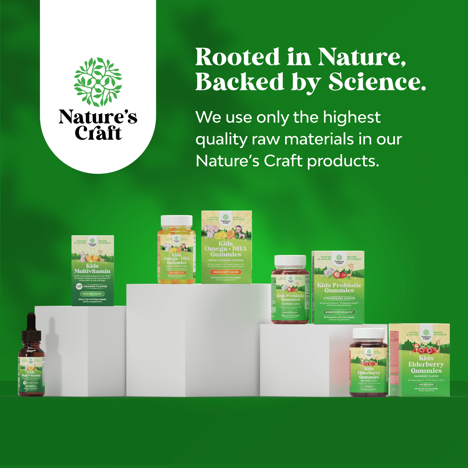 Natures Craft Organic Probiotic Gummies for Kids, Digestive Health Support, Strawberry, 60 Gummies