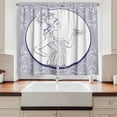 thumbnail image 2 of Ambesonne Vintage Woman Kitchen Curtains, Rococo Style, 55"x39", Blue Violet Pale Mauve, 2 of 3