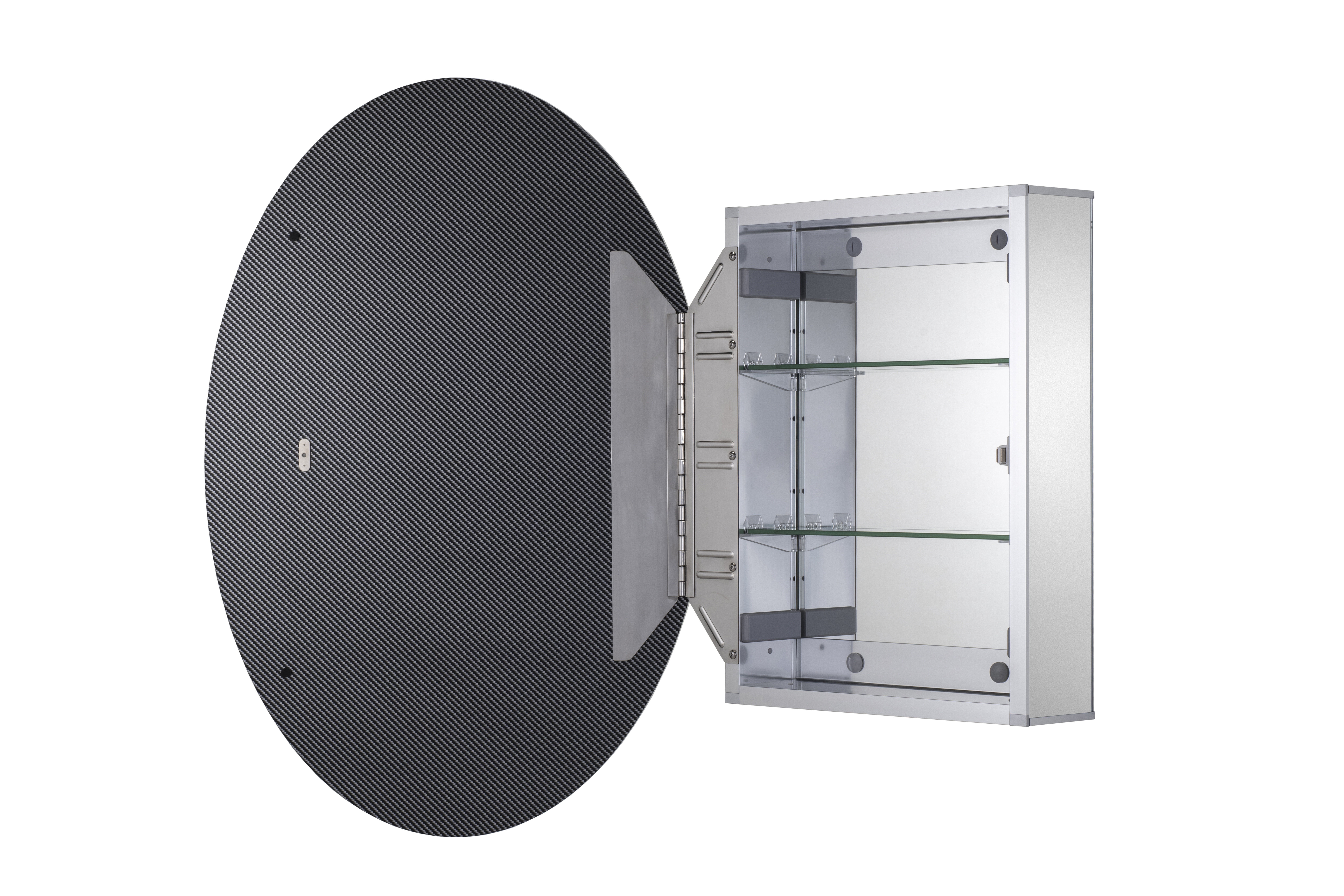 Croydex Davenport Aluminium Oval  Medicine Cabinet with Mirror in Silver (21X31in)
