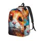 thumbnail image 1 of Balery Oil Painting Colorful Hamster Mochila Clásica Impresa Básica para Viaje, Mochila Escolar Resistente al Agua, Mochila de Lona con Correas Ajustables-Medium, 1 of 5