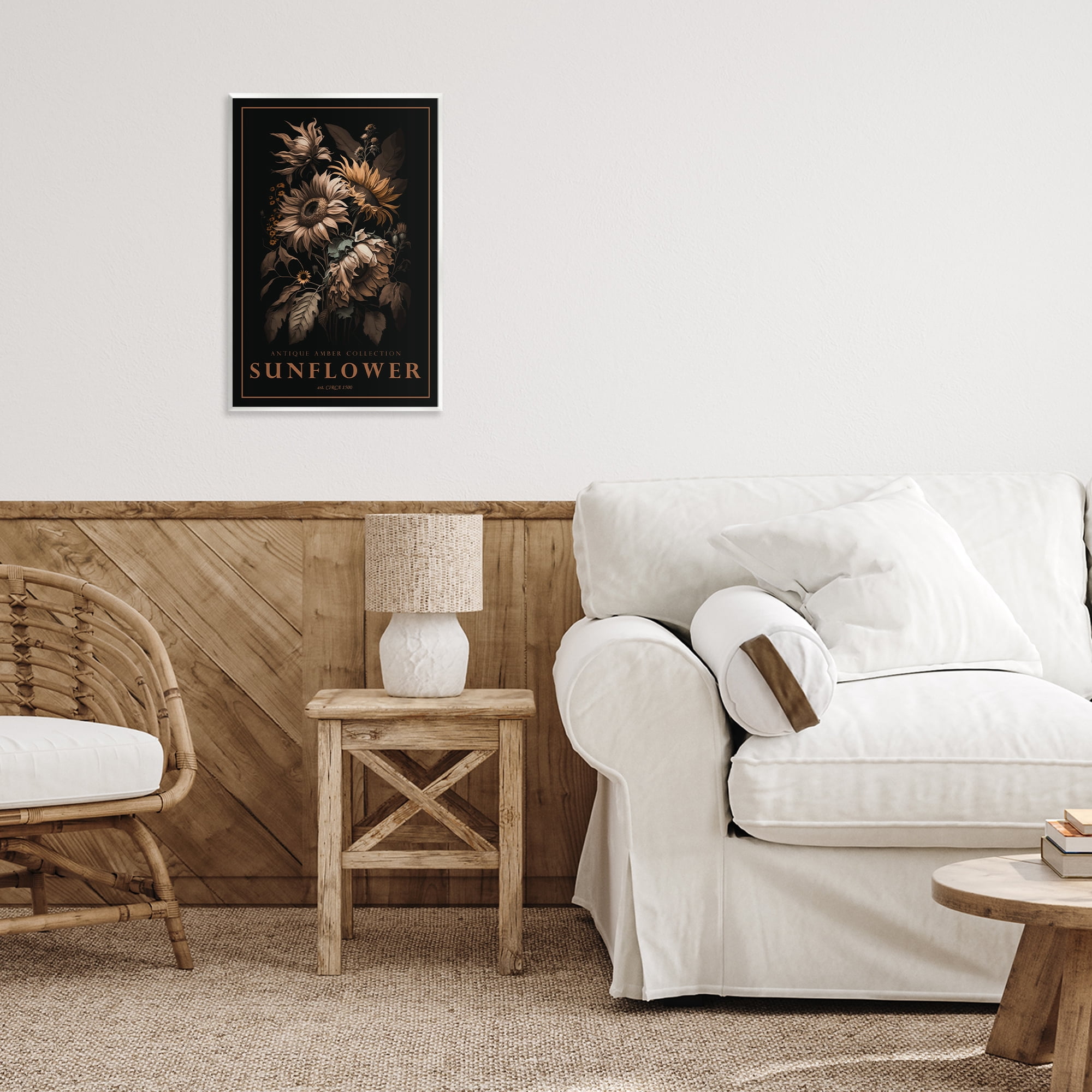 Stupell Industries Antique Sunflower Light Wall Plaque Art, design by Chris Giampietro