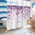 thumbnail image 5 of No Hook Shower Curtain, Purple Eucalyptus Shower Curtains for Bathroom with See Through Top Window, Spring Botanical Plant Aesthetic Waterproof & Washable Bath Curtain Long 72"x78", 5 of 9