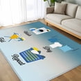 thumbnail image 4 of 5x8 Area Rugs, Blue Ombre Laundry Non-Skid Rubber Backing Large Rectangle Rugs - Living Room Bedroom Home Office, Wash Dry Fold Repeat Indoor Floor Mat Carpets Washable Rug, 4 of 9