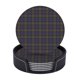 thumbnail image 1 of Posavasos de cuero de 6 piezas, posavasos de tartán del clan Fletcher para bebidas, posavasos para tazas, regalo de inauguración de la casa, ideal para la decoración del hogar, 1 of 7