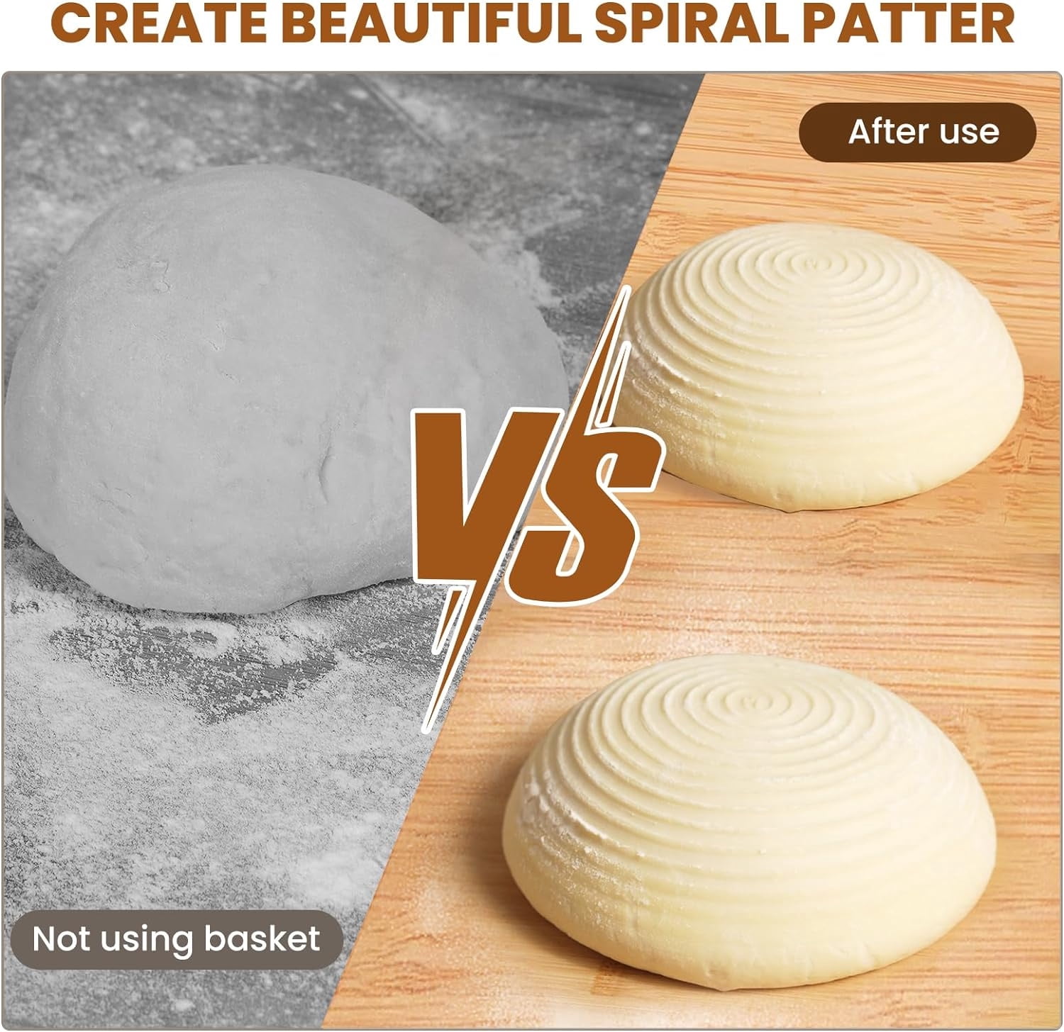 Bexikou 5 Inch Banneton Bread Proofing Basket Set of 6,Mini Sourdough Bread Baking Supplies,Small Banneton Basket Proofing Baskets for Sourdough Bread Baking