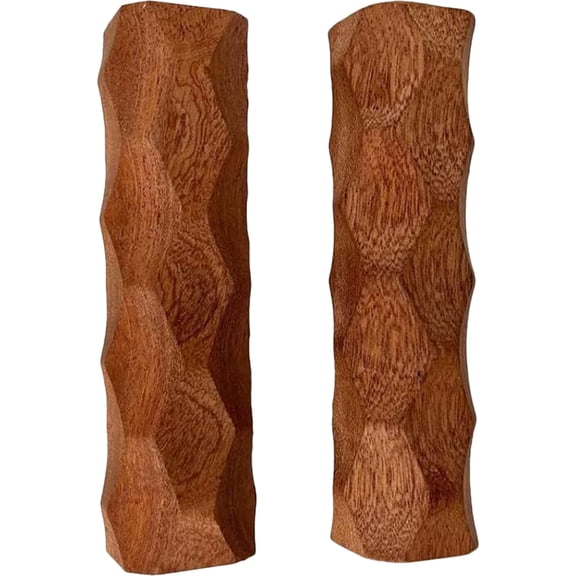 OFFIGAM Rectangular Frying Pan Handle Covers Brown Wood 1 Pair