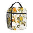 thumbnail image 4 of YFYANG Réutilisable Adulte / Enfants Portable Lunch Sac, Vintage Yellow Floral Pattern Mains Libres Poignée Isolation / Sac Froid pour l'École, le Travail, les Pique-Niques, Voyage, 4 of 6