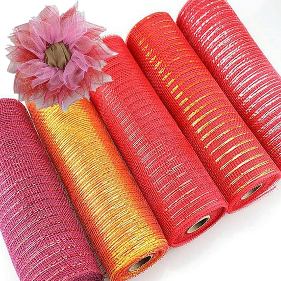 Dream Lifestyle Easter Poly Mesh Ribbon,360" x 10" Each Roll for Home Door Wreath Decoration DIY Easter Crafts Making Wreaths Party Decorations Wrapping Craft (21 Colors)