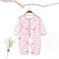 thumbnail image 2 of THDHVS Newborn Boy Clothes,Newborn Onesies,Kid's Comfortable Jumpsuit Baby's Summer Long Sleeve Breathable Bag Fart Jacket Pink 6-9 Months, 2 of 3