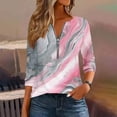 thumbnail image 2 of Hauts pour Femmes Mode T-Shirt Décontracté Imprimé Col Rond Manches Longues Blouse à Fermeture Éclair Rose E m, 2 of 5
