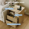 thumbnail image 2 of Set of 2 Bedside Table 2 Drawers Nightstand with Storage, Fluted Bedroom Side Table & Organizer for Bedroom, Living Room, Home Office,Wood Color, 2 of 8