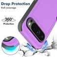 thumbnail image 3 of Decase for Google Pixel 9 / 9 Pro Case, Shockproof Heavy Duty Hybrid Protection Hard PC Shell Flexible TPU Bumper, Military Grade Drop Proof Durable Protective Case with Screen Protector,Purple, 3 of 5