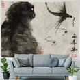 thumbnail image 4 of Orinice Cat Dragon Chinese Writing Tapestry Wall Hanging Unique Style for Home Decor, Living Room, Bedroom - Aesthetic Graphic Art Piece 40x30inch, 4 of 6