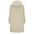 thumbnail image 5 of Domzest Zip Up Hoodie Women 2026 Fall Casual Long Tunic Sweatshirts Oversized Hooded Jacket Coat With Zipper Pockets Beige L, 5 of 6