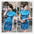 thumbnail image 6 of Chinese Traditional Women Qipao Summer Stand Collar Short Sleeve Cheongsam, 6 of 8