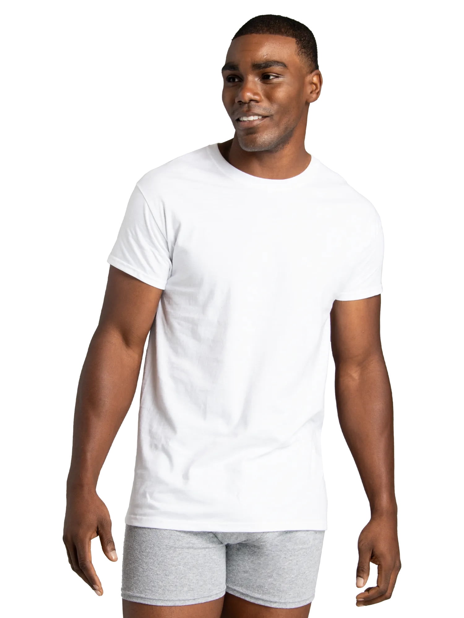 Fruit of the Loom Men's Crew Neck T-Shirt Undershirts, White Multipacks, Also Available in Big & Tall
