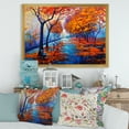 thumbnail image 3 of Designart 'Orange Autumn Landscape With Little Road III' Traditional Framed Art Print, 3 of 4