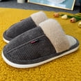 thumbnail image 2 of Knit Scuff Slippers for Women Comfy Soft Plush Lining Slip on Memory Foam Bedroom House Shoes, 2 of 8