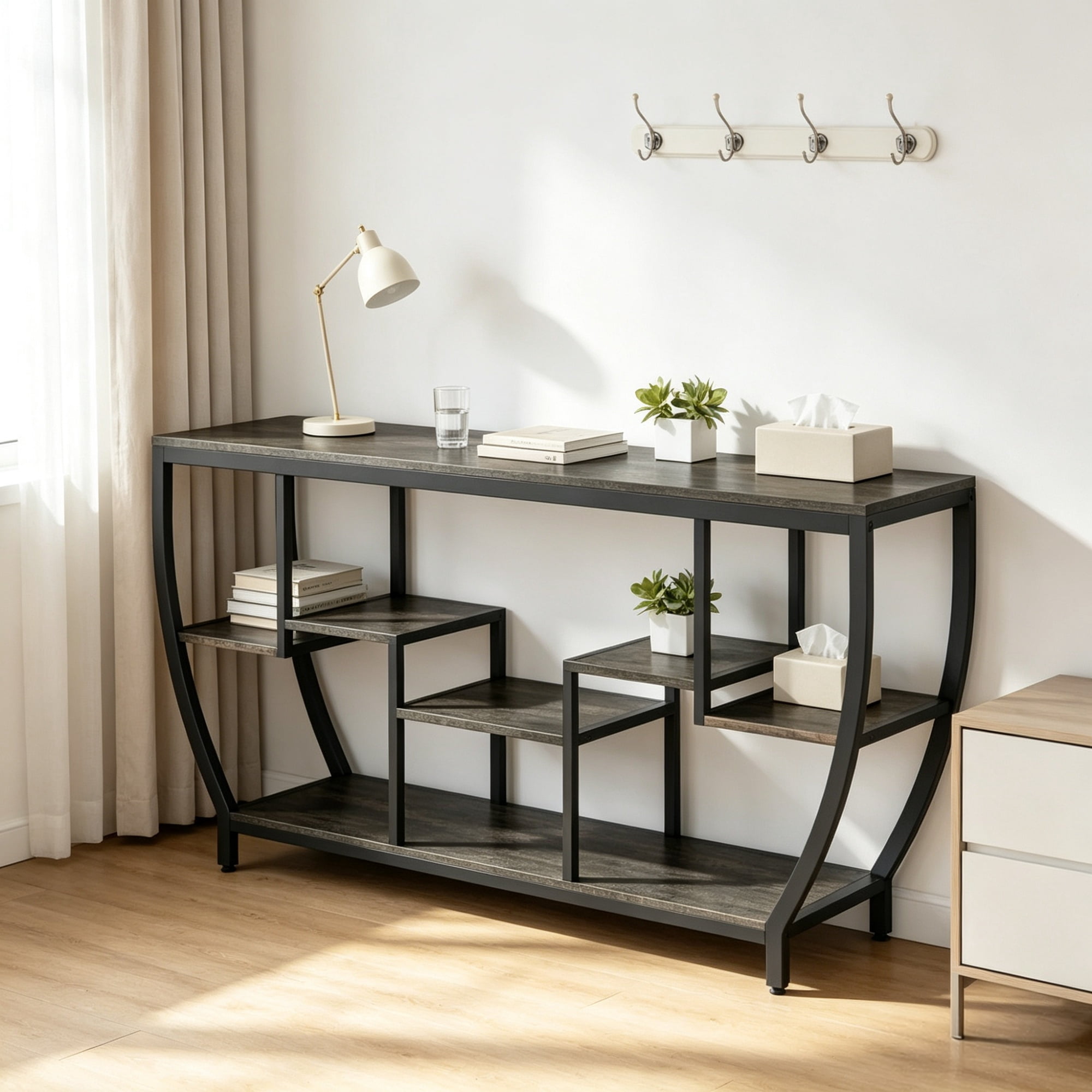 70.9" Entryway Sofa Table with Shelves, Console Table