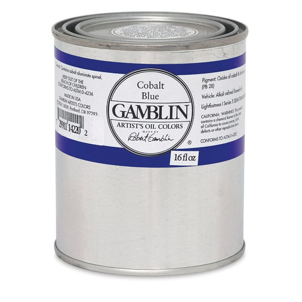 Gamblin Artist's Oil Color Cobalt Blue, 16 oz Can