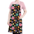 thumbnail image 5 of Pioneer Flower Floral Print Pattern Apron for Women and Men, Cotton Linen Waterproof with Pockets, Adjustable, 33x27 Inch for Kitchen, Gardening, BBQ, Salon, 5 of 6