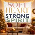 thumbnail image 3 of Soft Heart Strong Spirit Message on Color Art, Inspirational Retro Style for Rainbow Decor Lovers, Positive Wall Decor, Friendship Gift, Tapestry Wall Hanging for Bedroom and Dorm, 3 of 7