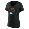 thumbnail image 2 of Women's  Black Miami Marlins Let's Go Fish V-Neck T-Shirt, 2 of 3
