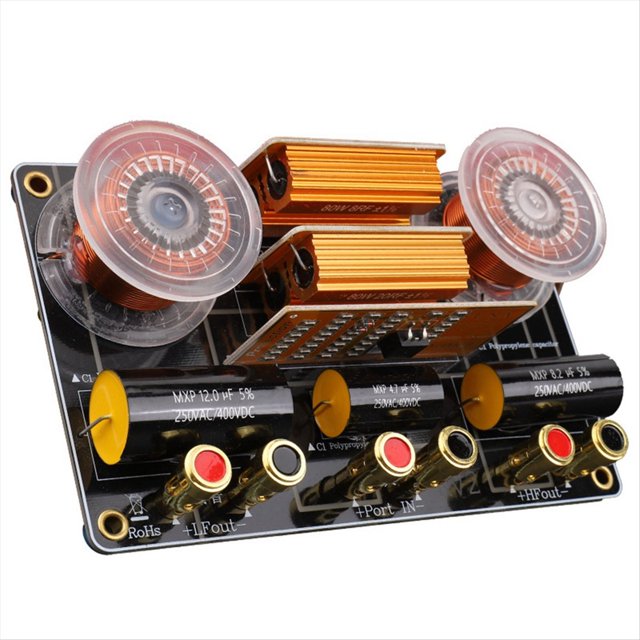 Divisor de Frecuencia para Altavoces de 2 VíAs y 800 W. Filtros de Audio Hi-Fi. Placa de Cruce de Agudos y Graves de 2600 Hz con ProteccióN de Fusible para Tweeter.