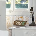 thumbnail image 1 of KER Modern Geometric Wall Clock Silent Non Ticking Battery Operated LED Display Stylish Home, 1 of 5