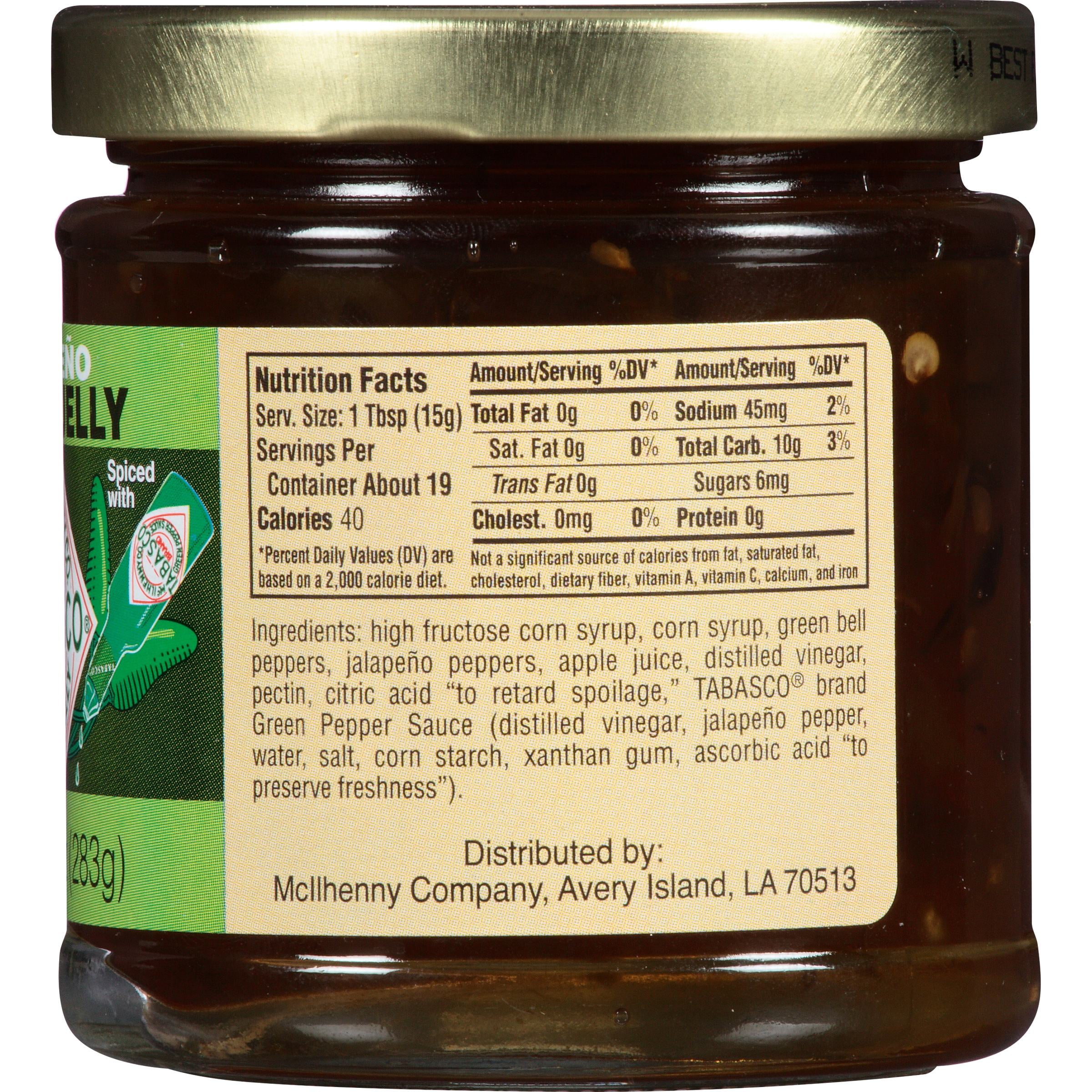 tabasco pepper jelly nutrition