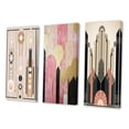thumbnail image 3 of Designart "Retro Architecture in Art Nouveau Colors I" Modern Geometric Wall Art Set Of 3 - Pink Abstract Gallery Wall Set For Home Decor, 3 of 7
