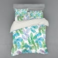 thumbnail image 2 of Ambesonne Floral Bedding Set 3 Pcs, Flowers Leaves Ivy Ombre, Twin XL, Fern Green Pale Blue, 2 of 3