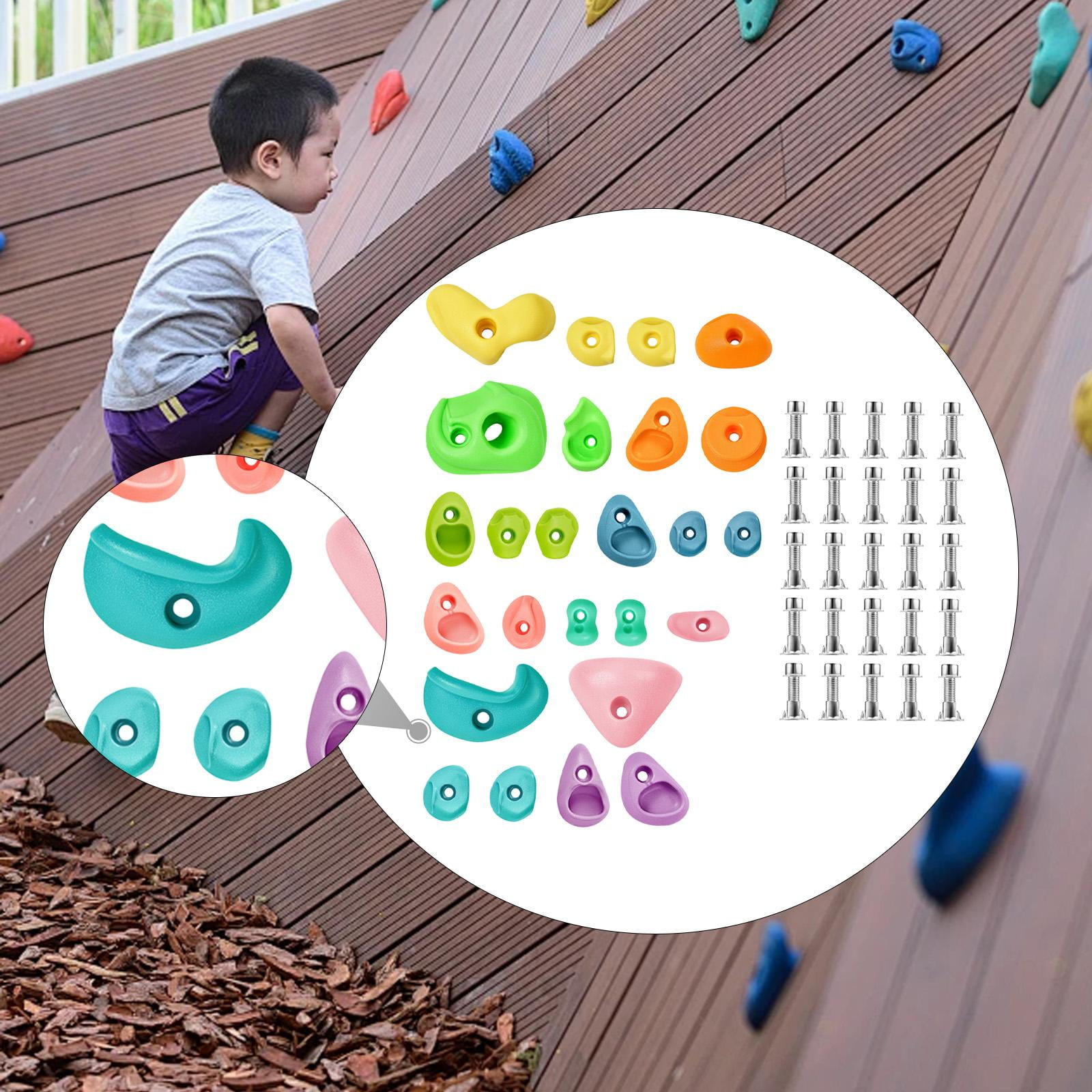 25 Pieces Rock Climbing Holds Wall Grips Multi Size PP Material for Kids Adults Indoor Outdoor Playground