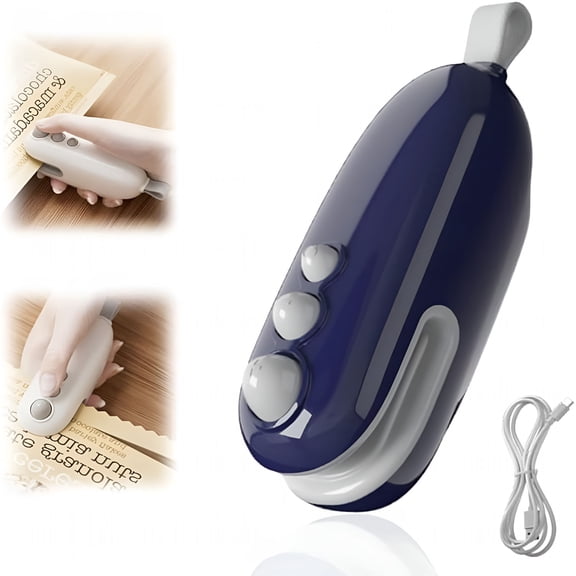 ZEPARO Mini Bag Sealer,2025 Portable Handheld Vacuum Food Sealer Bag,2 in 1 Rechargeable Chip Bag Sealer Heat Sealer for Plastic Bag Snack Bag Food Storage (Navy)