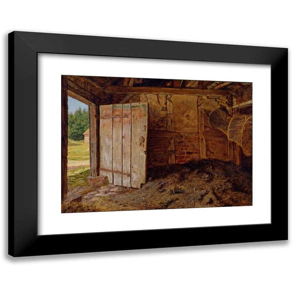 Christen Dalsgaard 14x11 Black Modern Framed Museum Art Print Titled - Outhouse Interior (1856)