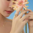 thumbnail image 2 of Open Dainty Rings -Gold Plated Cubic Zirconia Circle Rings Jewelry Accessory Gifts for Women, 2 of 4