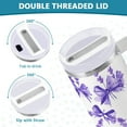 thumbnail image 4 of JSTEL Lavender Flower Bow Tie 40 oz Tumbler Stainless Steel Water Bottle Vacuum Insulated Cup with Straw Lid & Handle For Travel Car Cup Holder, 4 of 8