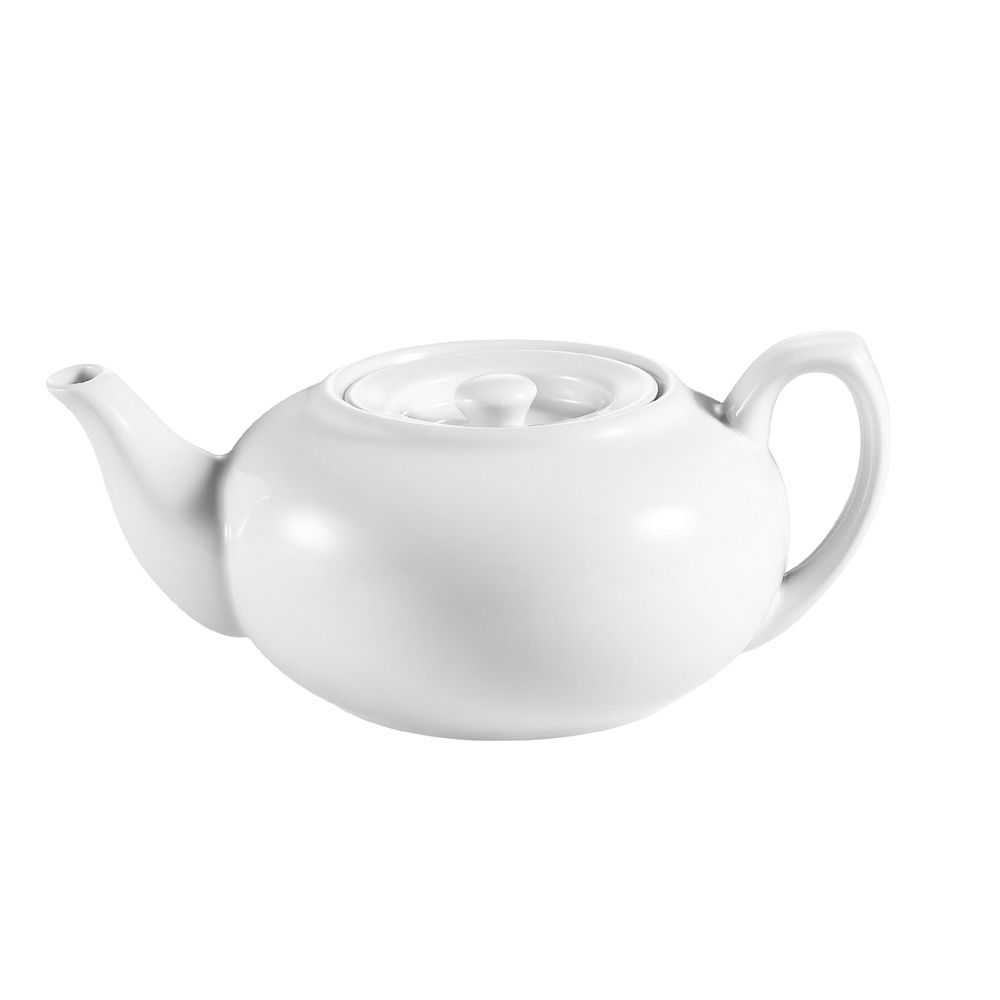 Teapot W/ Flat Lid 30 Oz. 8", Porcelain