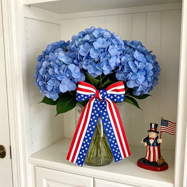 Independence Day Wreath Bows Decoration Ribbon Bows For Door Window Wall 4th Of July Memorial Day Party Decor