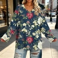 thumbnail image 5 of GERsome Women's Plus Size Shirts V Neck Long Sleeve Tunic Tops Print Casual Blouses Size 3XL, 5 of 7