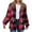 Red-vestidos de otoño para mujer, variant on Aboser Women's Fuzzy Jackets Warm Fleece Outerwear Trendy Checked Coats Soft Plush Sherpa Jacket Drawstring Waisted Winter Coat Tops Loose Long Sleeve Jackets