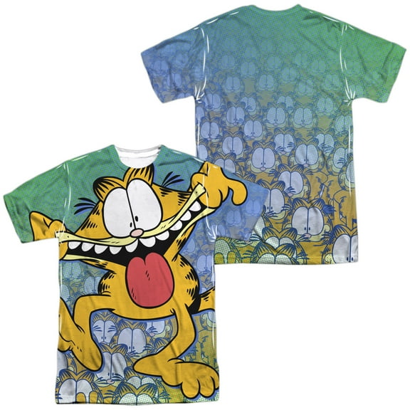 Garfield Goofy Face Unisex Adult Sublimated Costume T Shirt (Front/Back), X-Large Multicolor